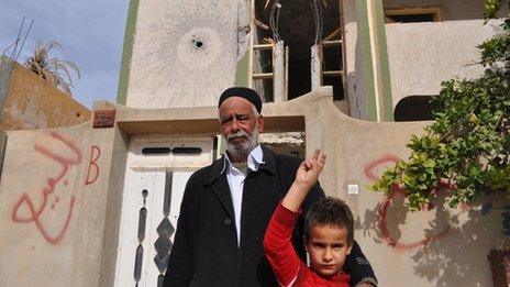 Hamid Mishri outside his home in Sirte