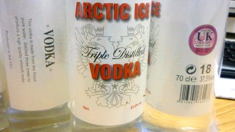 Arctic Ice Vodka bottles