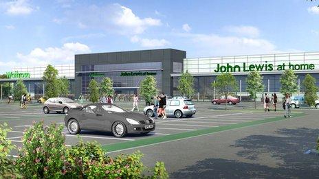 Proposed Waitrose and John Lewis at Home store in Ipswich