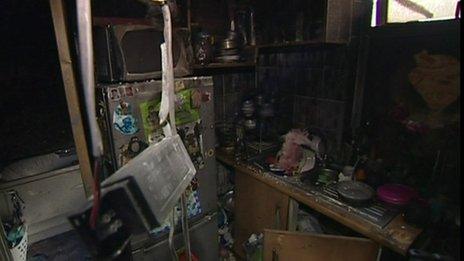 Kitchen that was fire damaged during riot