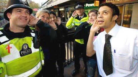 Police and shopping centre staff