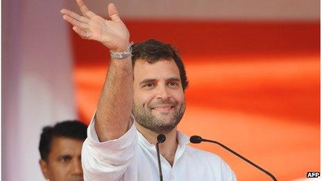 Rahul Gandhi at a public meeting in India