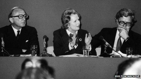 Margaret Thatcher, Peter Carrington and Geoffrey Howe