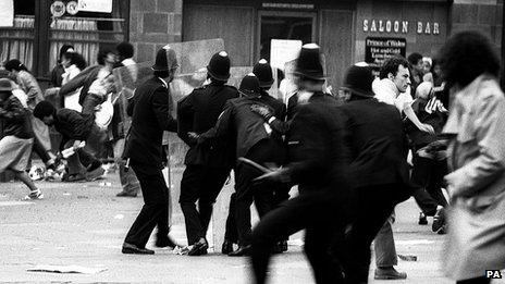 PA file photo dated 10/07/1981 of the Brixton riots