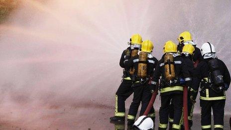 Firefighters training
