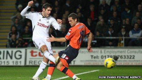 Danny Graham scores Swansea's opening goal