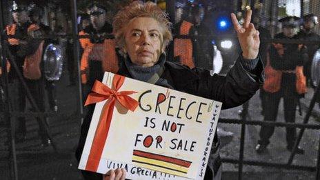 Protestor in Greece