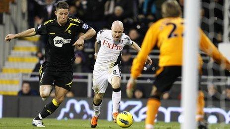 Bolton's Gary Cahill and Fulham's Andy Johnson