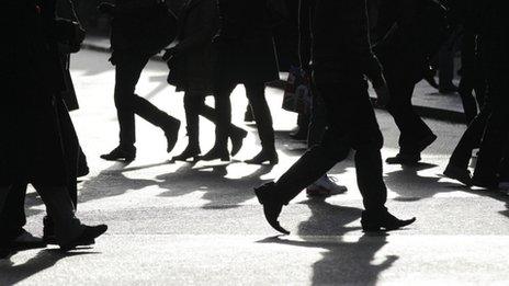 Generic shot of people walking