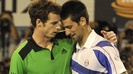 Andy Murray (left) and Novak Djokovic at the end of last year's final