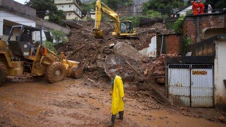 Site of a landslide in Rio de Janeiro state