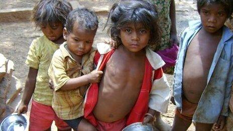 Malnourished children in India