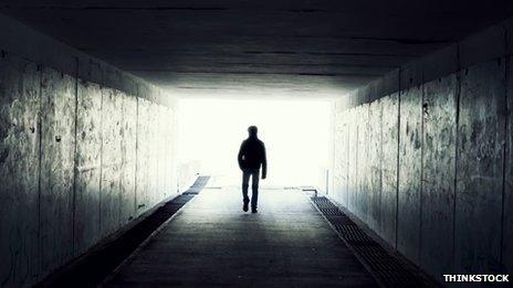 Man in tunnel