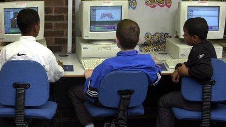 Pupils using computers