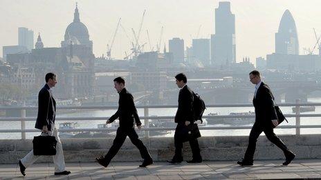 Commuters on London Bridge