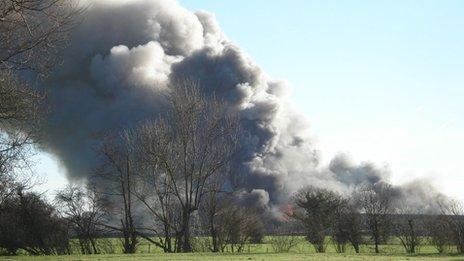 Smoke from the fire in Frittenden, near Staplehurst