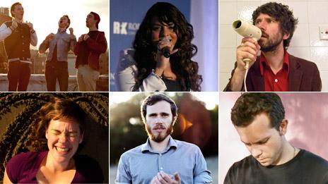 Clockwise from top left: Wu Lyf, Marsha Ambrosius, Gruff Rhys, M83, James Vincent McMorrow and Tune-Yards