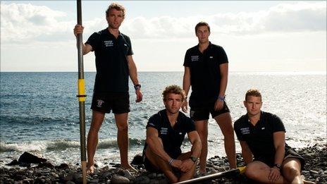 Hugo and Ross Turner, Adam Wolley and Greg Symondson of the Atlantic4 team