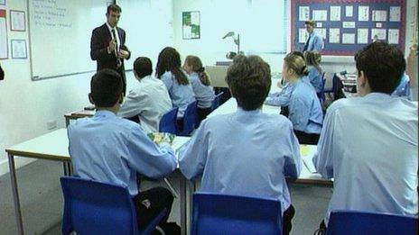 Children and teacher in classroom