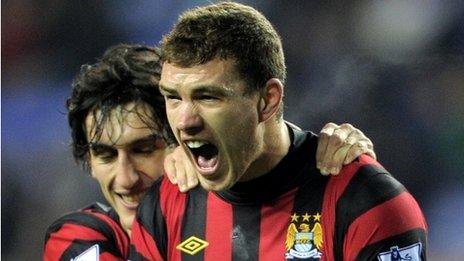 Edin Dzeko scores for Manchester City