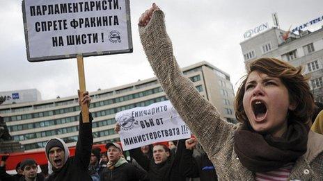 Bulgarian rally in Sofia against fracking, 14 Jan 12