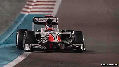 An HRT at the 2011 Abu Dhabi Grand Prix