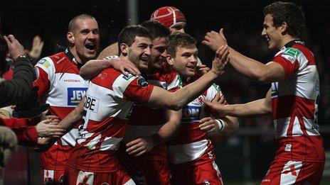 Gloucester celebrate decisive try