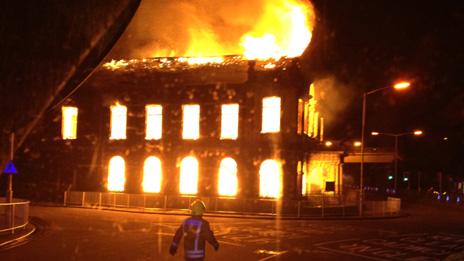 Chapel fire Photo: Mid and West Wales Fire Service