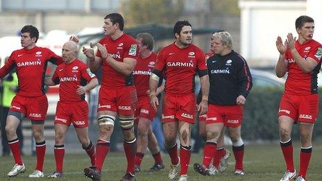 Saracens celebrate their victory