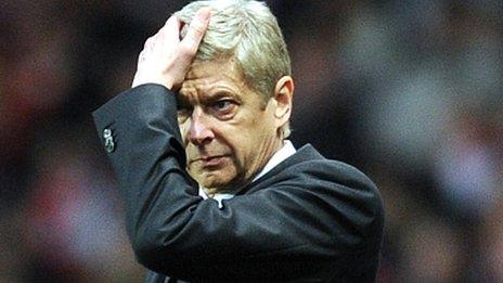 Arsenal boss Arsene Wenger during his team's defeat against Manchester United