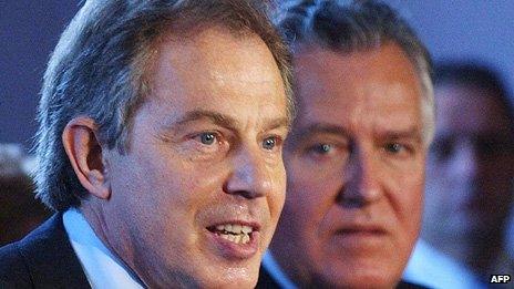 Tony Blair and Peter Hain in Barry in 2005