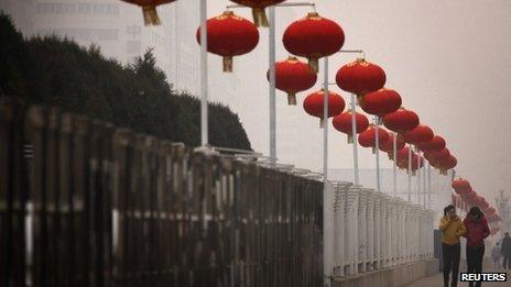 Smog in China during Chinese New Year