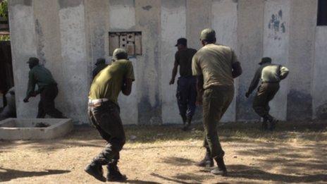 Prospective recruits training in Port-au-Prince