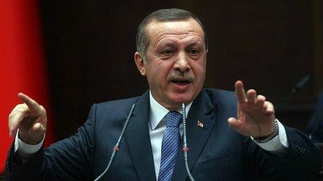 Turkish Prime Minister Recep Tayyip Erdogan addresses MPs in Ankara, 24 January