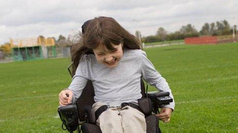 Child in wheelchair