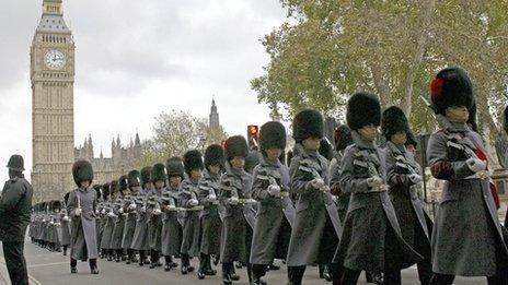 Guards in front of Big Ben