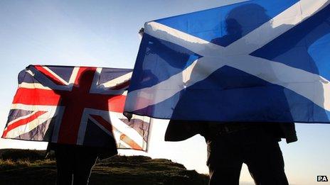 UK and Scottish flags