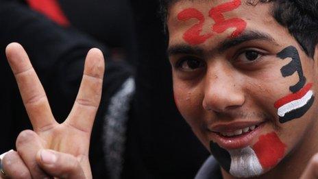 Protester in Tahrir Square (24 January 2012)