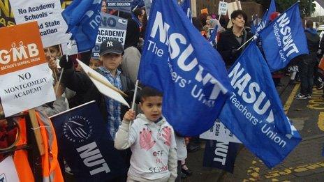 Picket line at Montgomery Primary School