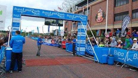 Finish line at the Stadium of Light