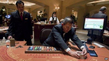 A casino table in Las Vegas