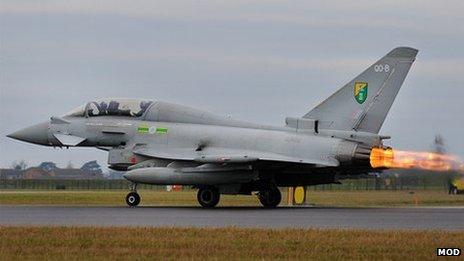 Typhoon aircraft from RAF Coningsby