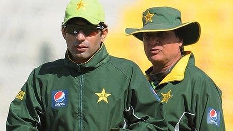 Pakistan captain Misbah-ul-Haq and interim coach Mohsin Khan