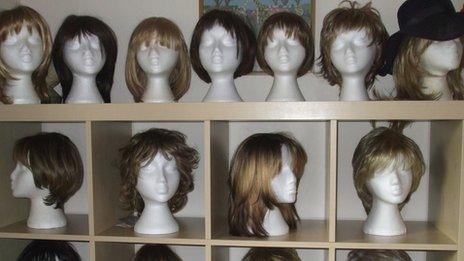 Some of Mrs Woodyatt's wigs