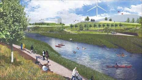 Artist's impression of the Olympic site