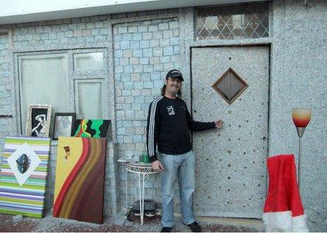 Frank Buckley outside his newly built home