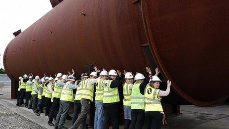 One of five boilers each weighing over 300 tonnes.