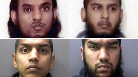 Top; Mohammed Chowdhury and Shah Rahman, bottom; Gurukanth Desai and Abdul Miah (Copyright: West Midlands Police)