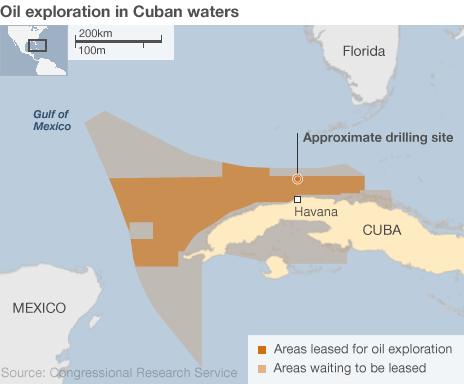 Map showing oil exploration site