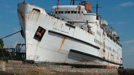 Duke of Lancaster ship at Mostyn, Flintshire